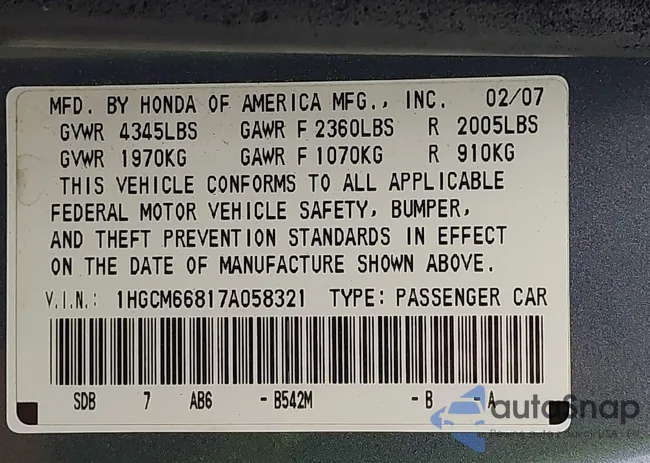 1HGCM66817A058321: 42740430