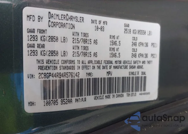 2C8GP44R94R576142: 42740489