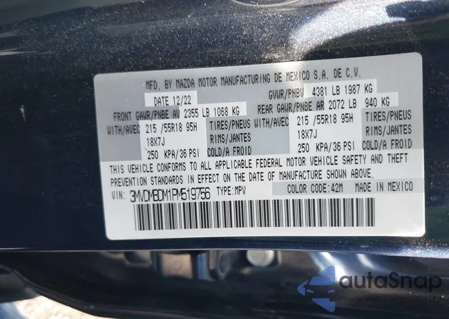 3MVDMBDM1PM519756: 42740522