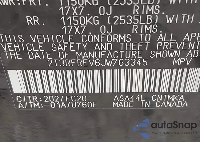2T3RFREV6JW763345: 42740556