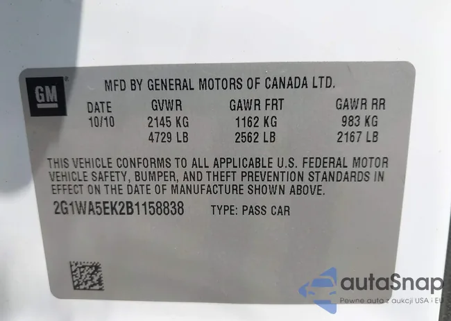 2G1WA5EK2B1158838: 42740575