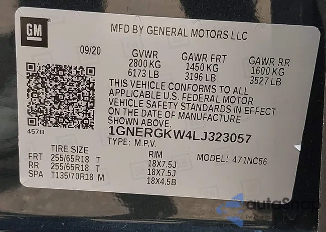 1GNERGKW4LJ323057: 42739828