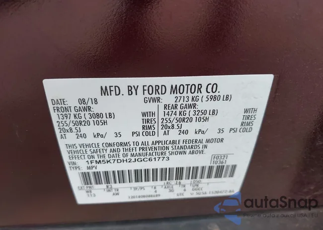 1FM5K7DH2JGC61773: 42740073