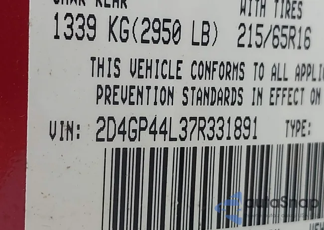 2D4GP44L37R331891: 42740115