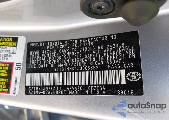 4T1B11HK4JU065652: 42741442