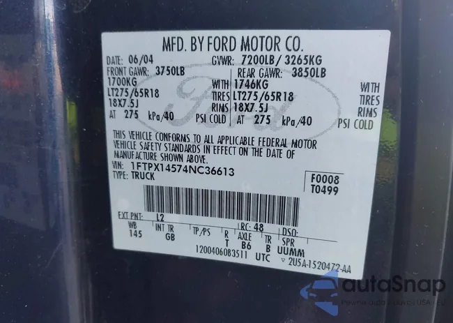 1FTPX14574NC36613: 42741713