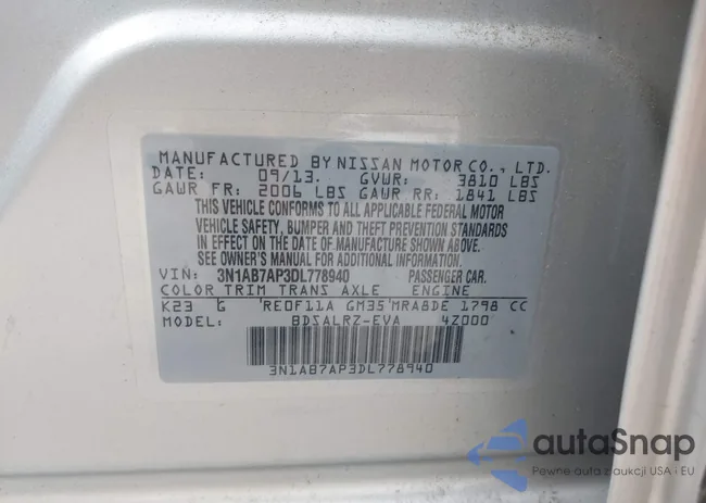 3N1AB7AP3DL778940: 42741725