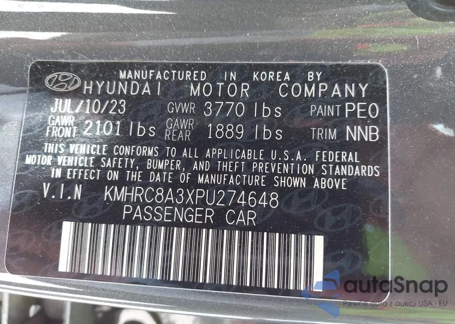 KMHRC8A3XPU274648: 42740747