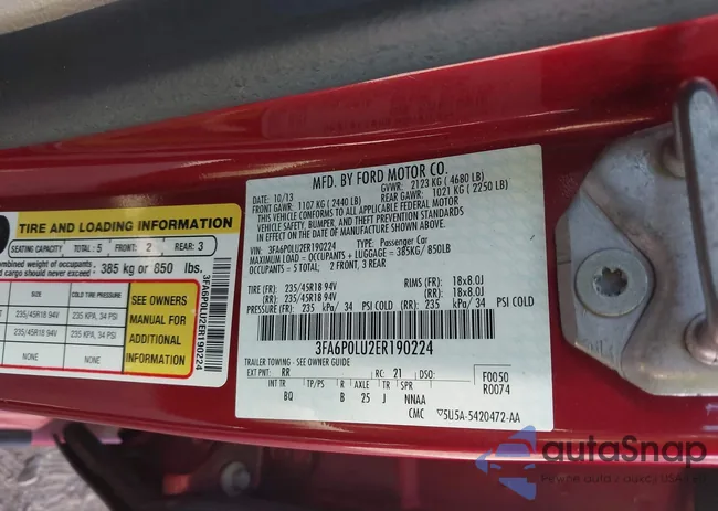 3FA6P0LU2ER190224: 42740874