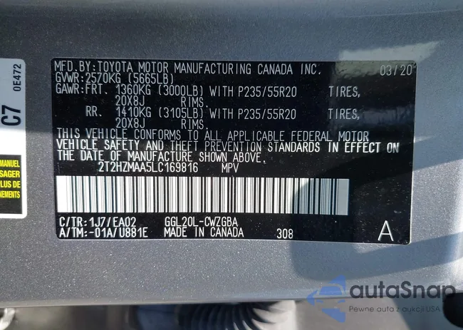 2T2HZMAA5LC169816: 42740908