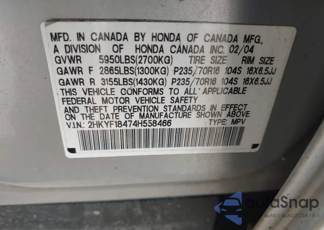 2HKYF18474H558466: 42740931