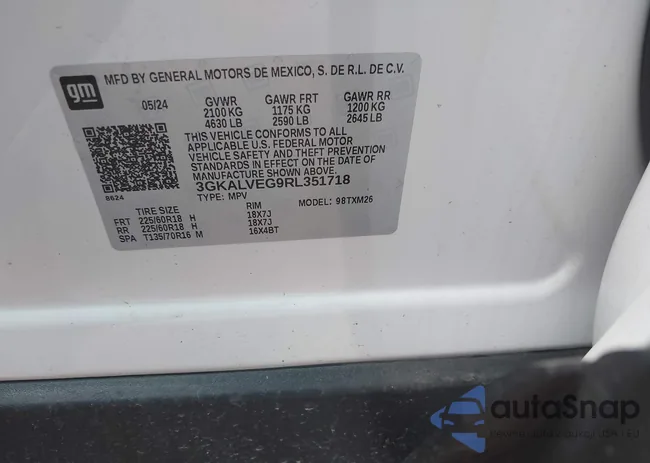 3GKALVEG9RL351718: 42740933