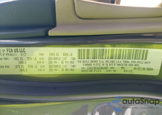 1C4RJFBG3HC842097: 42741070