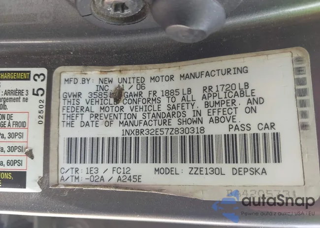 1NXBR32E57Z830318: 42741107