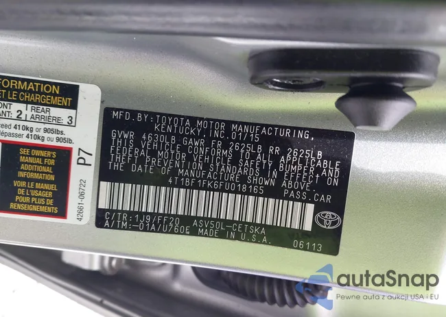 4T1BF1FK6FU018165: 42742228