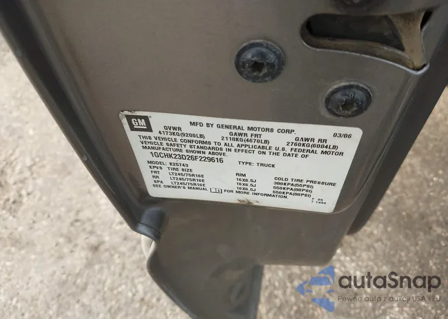 1GCHK23D26F229616: 42742250