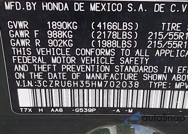 3CZRU6H35HM702038: 42742328