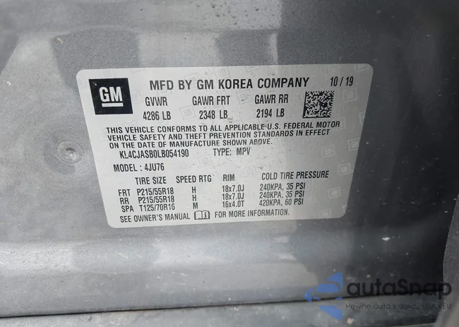 KL4CJASB0LB054190: 42742370