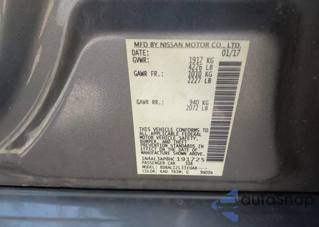 1N4AL3AP8HC191725: 42742394