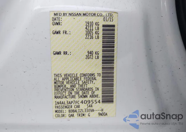 1N4AL3AP7FC409554: 42742526