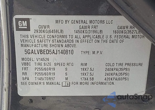 5GALVBED5AJ140810: 42742570