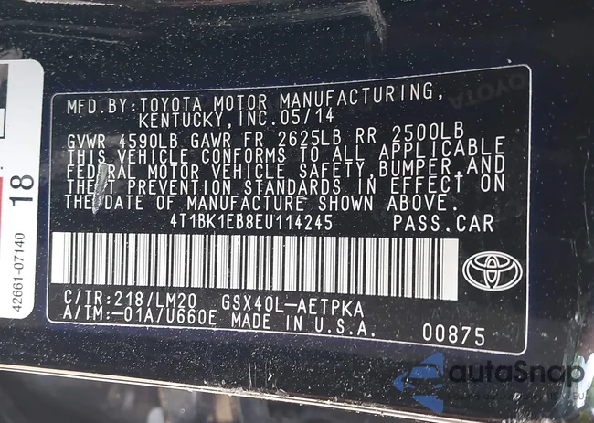 4T1BK1EB8EU114245: 42742576