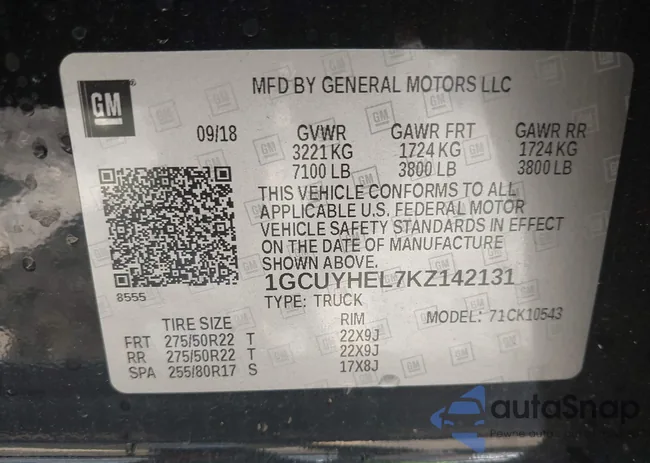 1GCUYHEL7KZ142131: 42742660