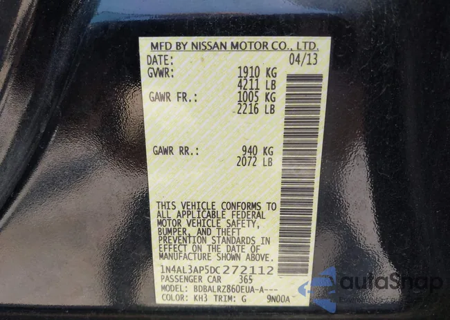 1N4AL3AP5DC272112: 42742665