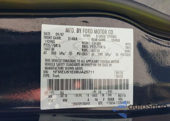 1FMEU51E08UA25711: 42742723