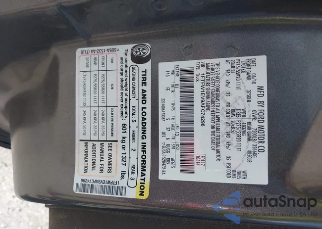 1FTFW1EV9AFC74296: 42741953