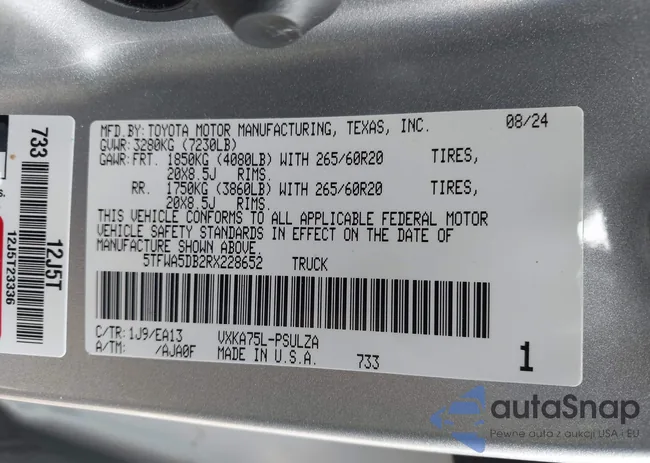 5TFWA5DB2RX228652: 42741999