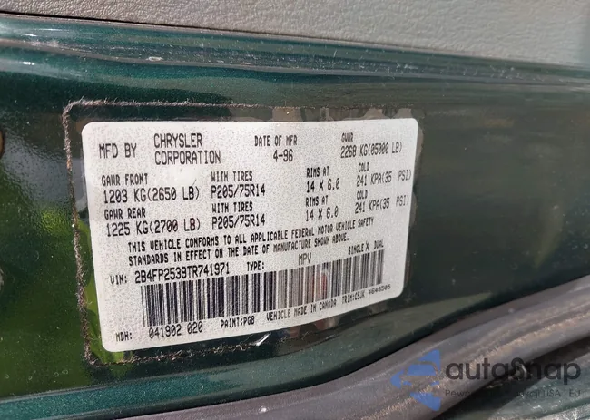 2B4FP2539TR741971: 42743133