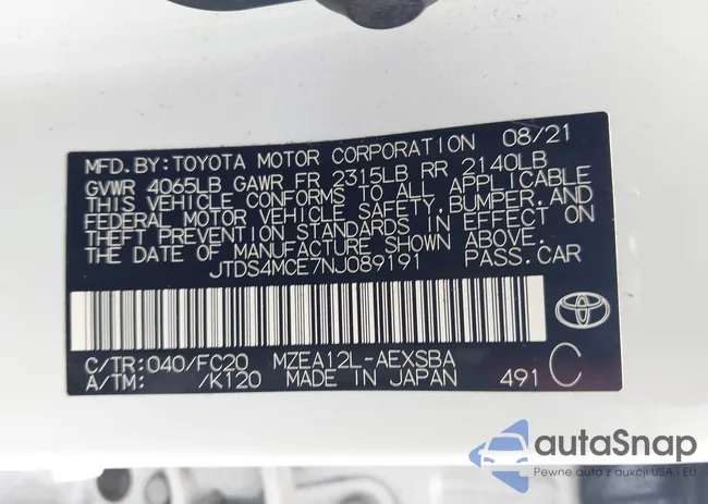 JTDS4MCE7NJ089191: 42743525