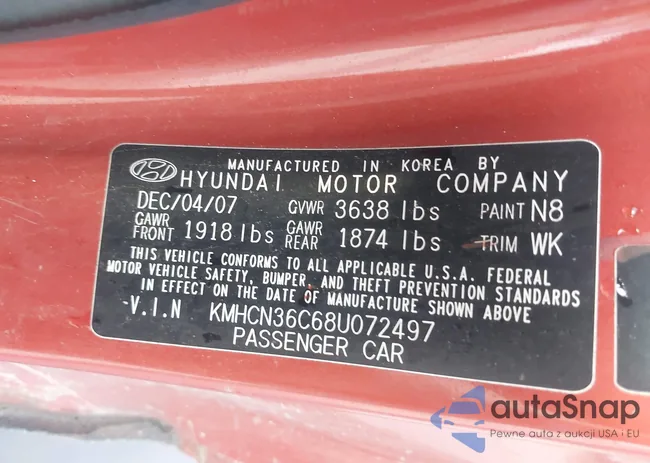 KMHCN36C68U072497: 42743570