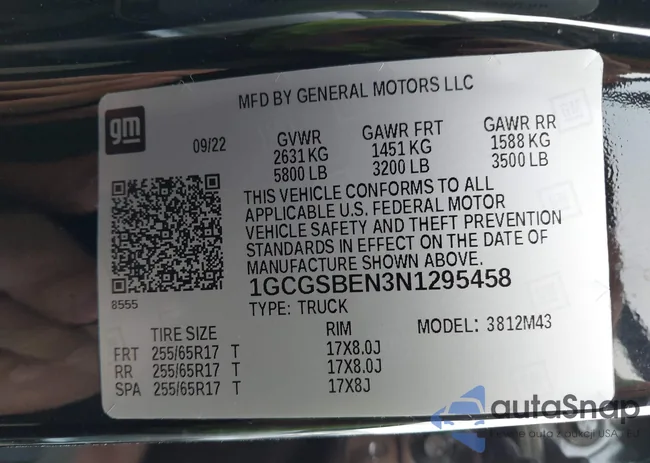 1GCGSBEN3N1295458: 42742943