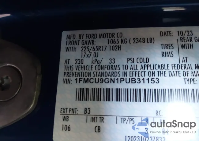 1FMCU9GN1PUB31153: 42744240