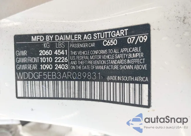 WDDGF5EB3AR089831: 42744570