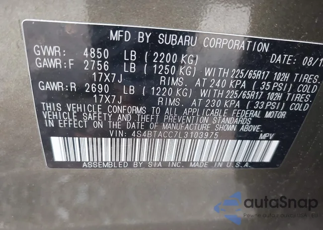 4S4BTACC7L3103975: 42744701