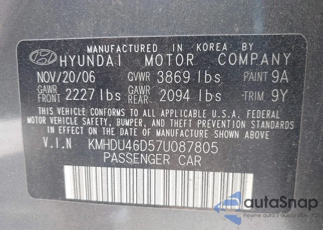 KMHDU46D57U087805: 42743814