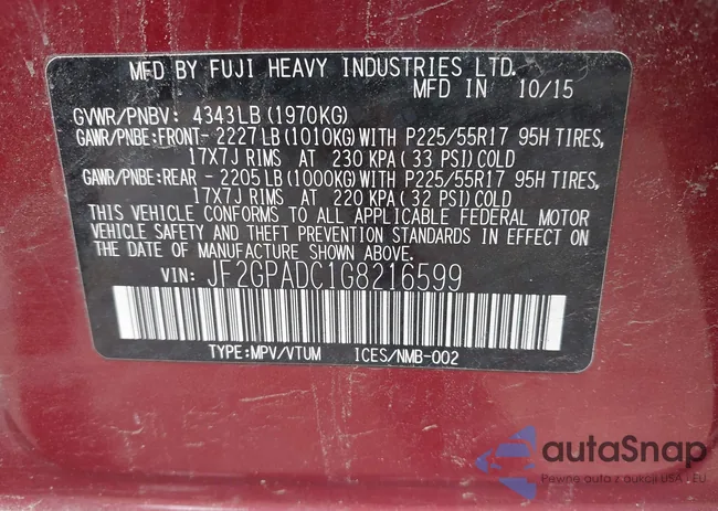 JF2GPADC1G8216599: 42743883