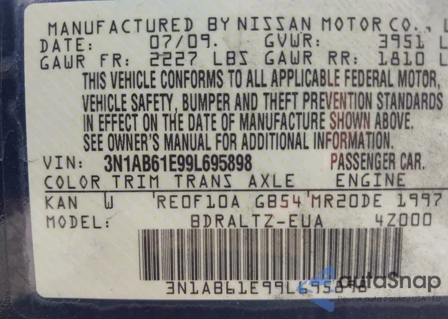 3N1AB61E99L695898: 42744101