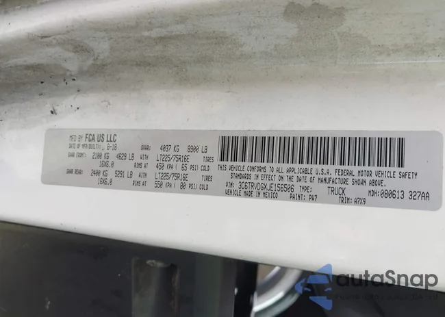 3C6TRVDGXJE156506: 42744123