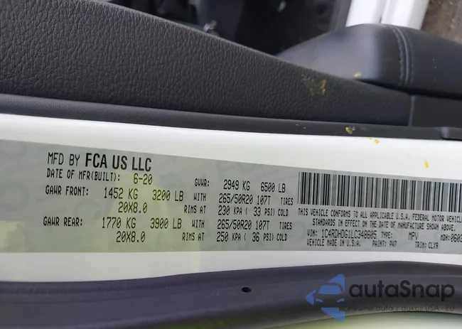 1C4RDHDG1LC348605: 42745243