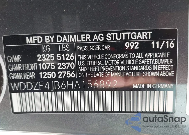 WDDZF4JB6HA156892: 42745285