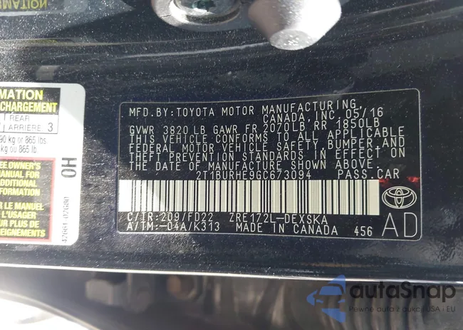 2T1BURHE9GC673094: 42745378