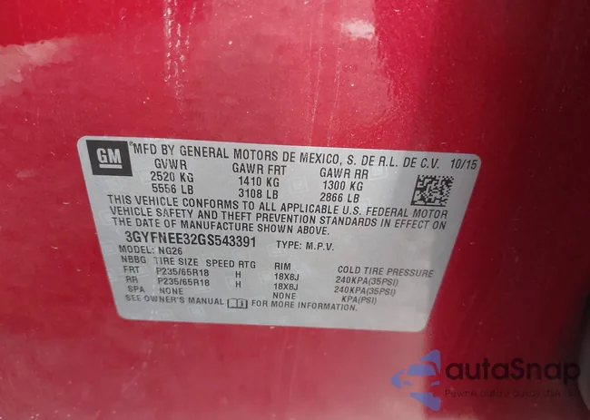 3GYFNEE32GS543391: 42745401