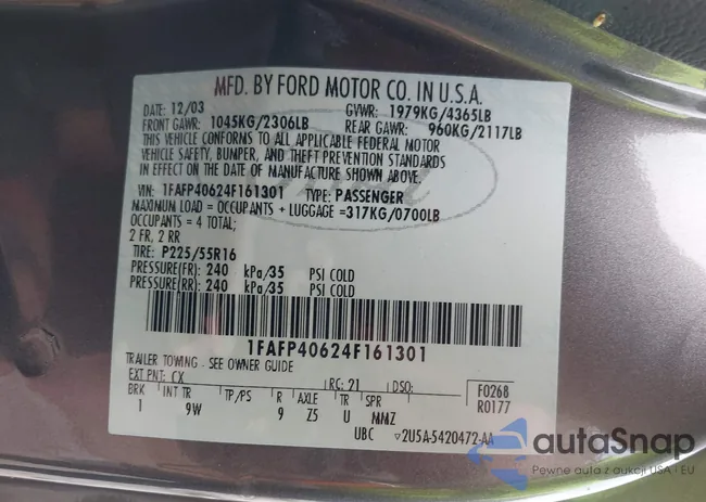 1FAFP40624F161301: 42745407