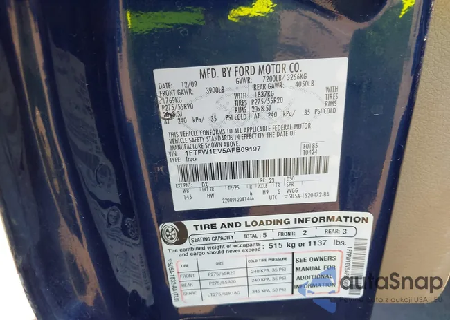 1FTFW1EV5AFB09197: 42745464