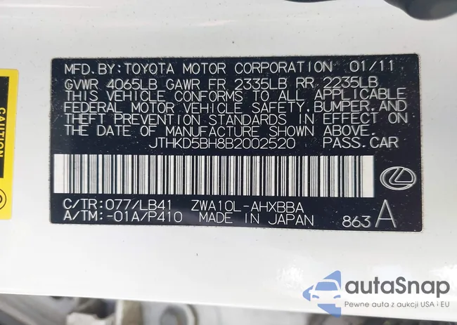 JTHKD5BH8B2002520: 42745569