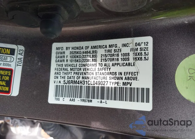 5J6RM4H31CL049027: 42744872